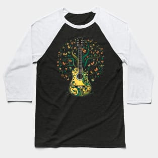 Acoustic Guitar Tree Guitar Player Nature Guitarist Baseball T-Shirt